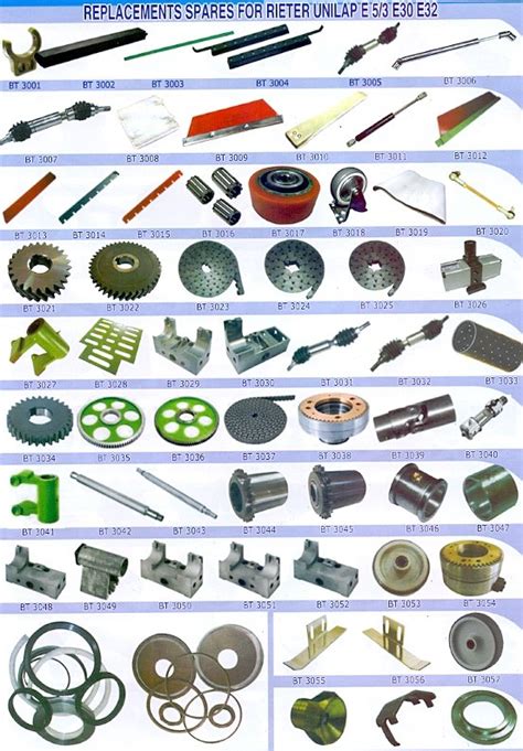 Textile Machinery Spare Parts Rieter Unilap E53 E30 And E32 Spares For