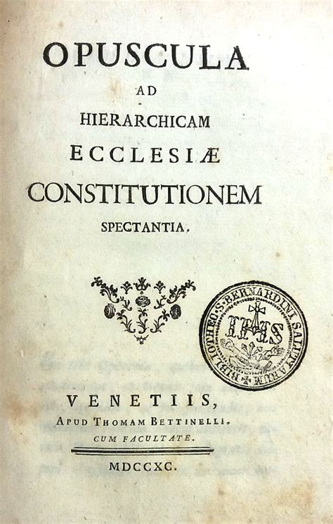 Opuscula Ad Hierarchicam Ecclesiae Constitutionem Spectantia