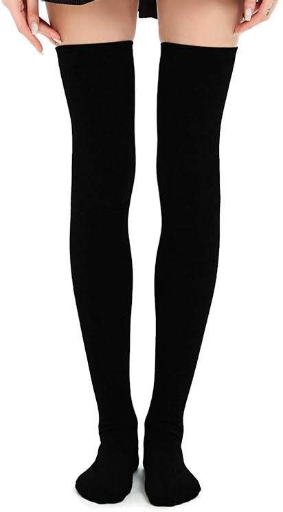 Black Thigh Sock Striped Thigh High Socks Thigh High Socks Knee High Stockings