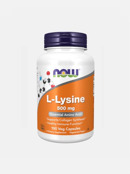 L Lysine 500 mg 100 veg cápsulas Now