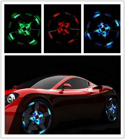 Solar Energy Led Car Tire Light Car Styling Rim Wheel Lights In