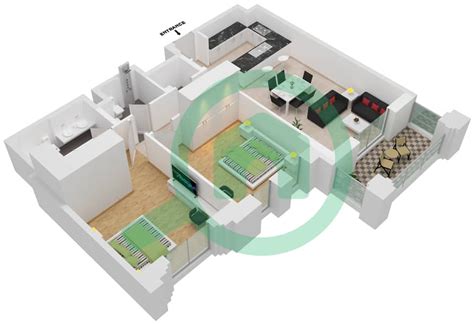 Floor Plans For Type Unit A1 106 206 2 Bedroom Apartments In Al Jazi