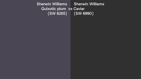 Sherwin Williams Quixotic Plum Vs Caviar Side By Side Comparison