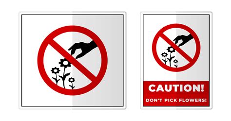 Don T Pick Flowers Sign Label Symbol Icon Vector Illustration 21369699