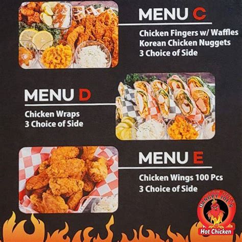 Menu at Hangry Joe's Hot Chicken & Wings restaurant, Montgomery