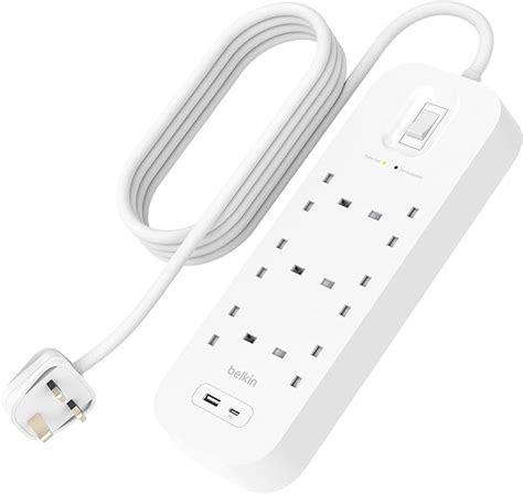 Belkin 6 Outlet Surge Protector Power Strip Wall Mountable With 6 AC