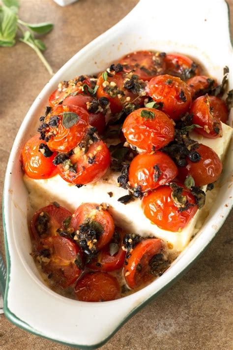 Baked Feta With Cherry Tomatoes And Fresh Herbs Cake N Knife