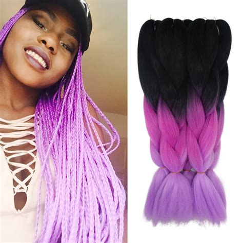 Buy Purple Ombre Kanekalon Jumbo Braiding Hair Colors 24 100g Synthetic