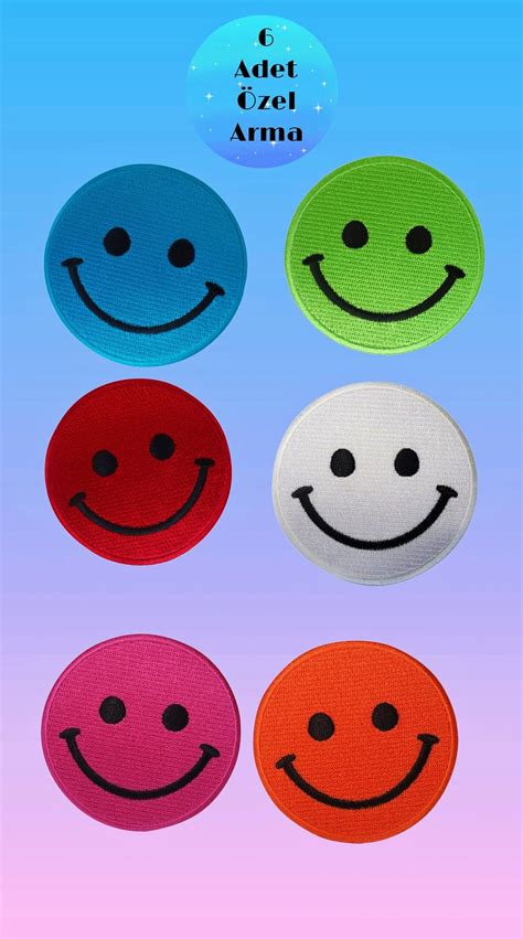 6 Pcs Smiley Emoji Patches Smiley Face Iron On Patches Etsy