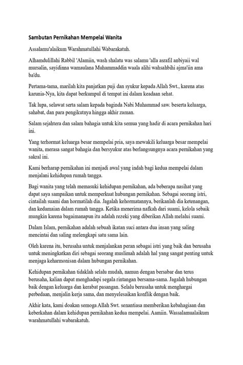 Sambutan Acara Pernikahan 5