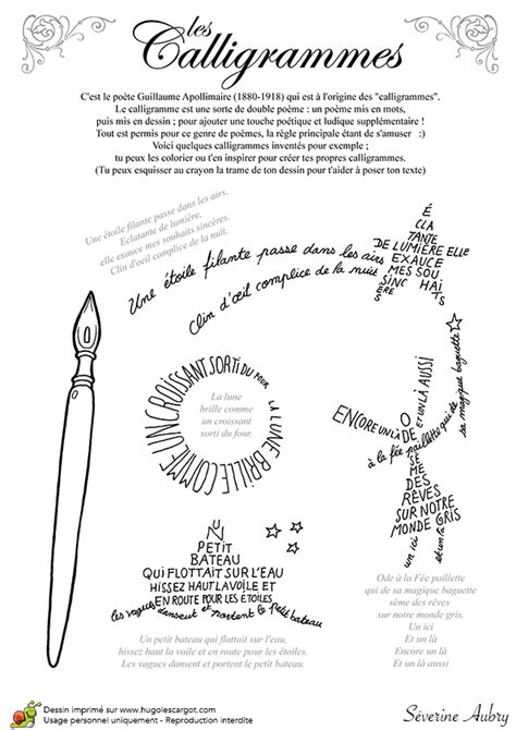 Page 7 Sur 13 Sur Calligramme Poesie Ecole Poesie