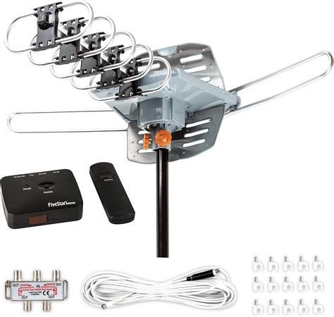 Five Star Outdoor Hdtv Antenna Up To 150 Miles Range With Motorized 360 Degree