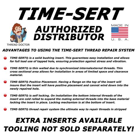 Time Sert 3700 M11 X 2 0 Universal Head Bolt Thread Repair Kit FREE