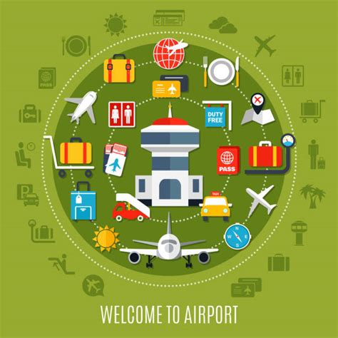 Flughafen Ankunft Welcome Illustrationen Und Vektorgrafiken Istock