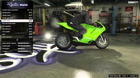 Gta Ps Tunagem A Moto Do Franklin Verde Lim O Ficou Da Hora