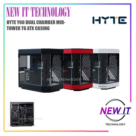 Hyte Y Dual Chamber Tg Mid Tower Atx Desktop Pc Chassis Casing With