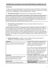 A Healthvana Innovation Assessment Worksheet Ellesha Yarbrough Coble