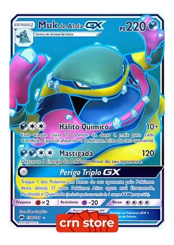 Carta Pok Mon Muk De Alola Gx Sombras Ardentes Parcelamento Sem Juros