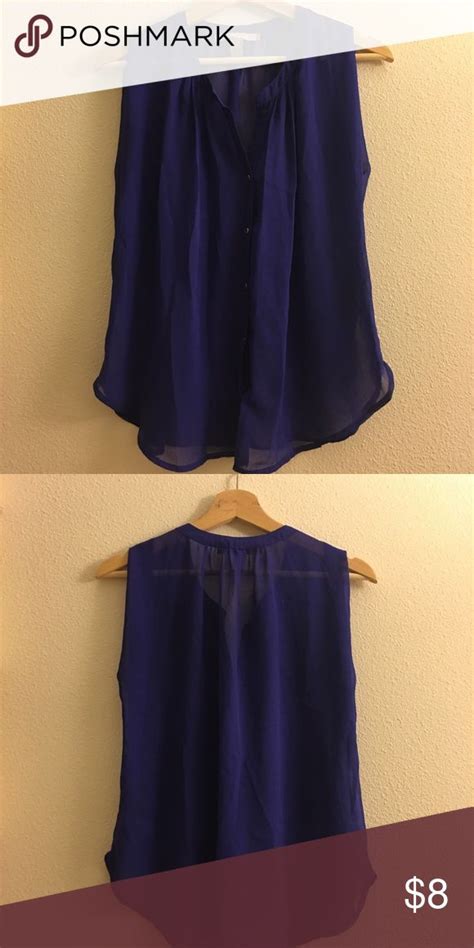 Blue Sheer Button Down Tank Blue Sheers Fashion Forever 21 Tops