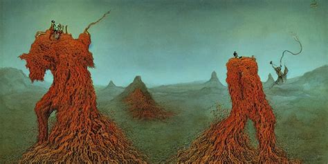 Krea A Monster Created By Zdzislaw Beksinski In Stunningly Beautiful