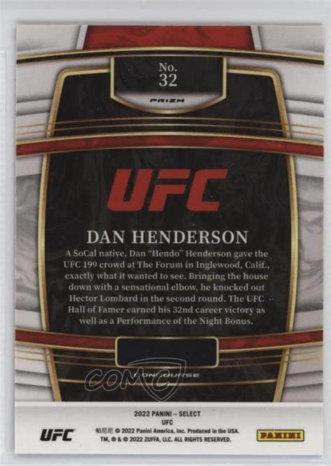 2022 Panini Select UFC Concourse Orange Flash Prizm Dan Henderson 32