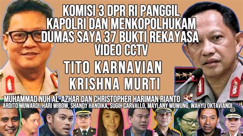 Komisi Dpr Ri Harus Periksa Rekayasa Video Cctv Tito Karnavian Dan