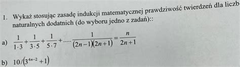 Indukcja Matematyczna Brainly Pl