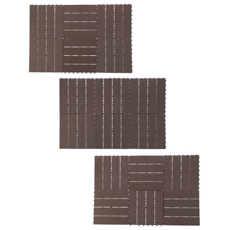 Buy Patio Floor Tiles Set Of 6 Wood Plastic Composite Interlocking