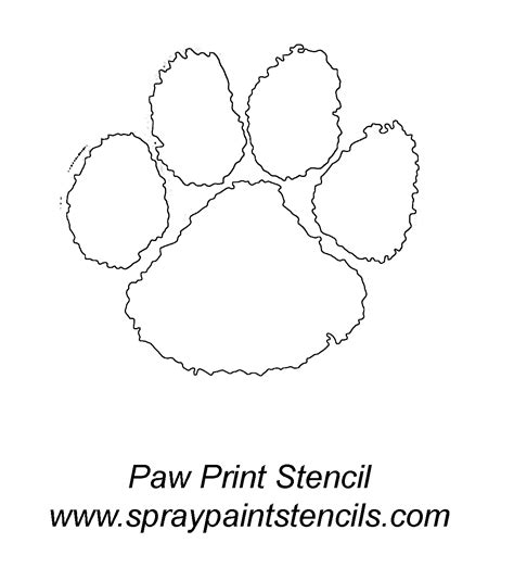 Spray Paint Stencils Panther Paw Print Stencil Outline Version