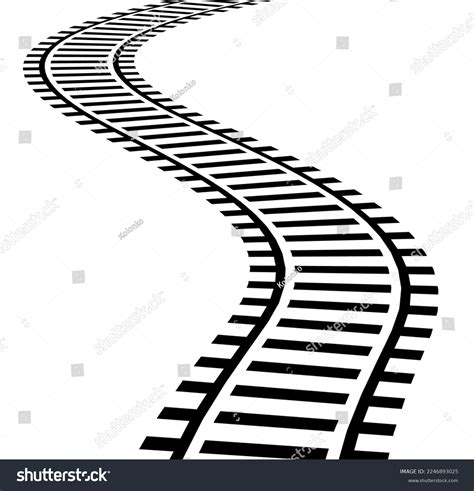 Railway Train Track Vector Route Rail Stock Vector Royalty Free