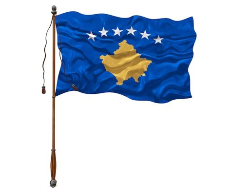 Drapeau National Du Kosovo Arrière Plan Avec Le Drapeau Du Kosovo