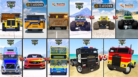 GIANT DUMP TRUCK VS HINO RANGER VS SCANIA VS MONSTER IN GTA 5 VS