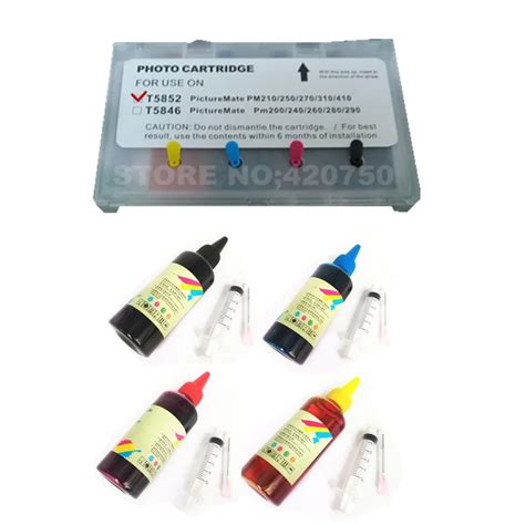 Full Ink Refillable Cartridge For T5852 T 5852 For Epson Picturemate Pm210 Pm235 Pm250 Pm270