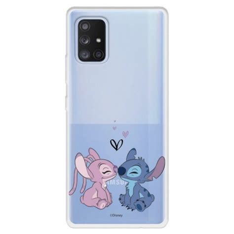 Funda Para Samsung Galaxy A71 5g Oficial De Disney Angel And Stitch Beso