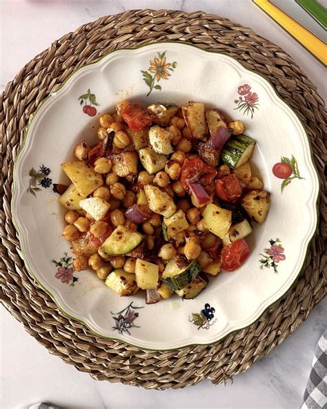 Me Gusta Comer Sano Garbanzos Con Verduras Asadas En Freidora De Aire