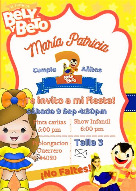 Invitaci N Bely Y Beto Fiesta Infantil Tematica Invitaciones