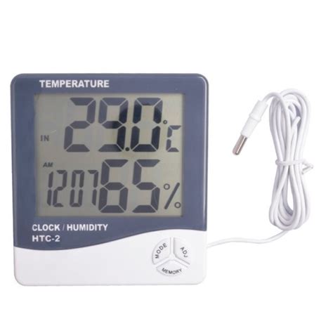 Jual Hygrometer Thermometer HTC 2 Digital LCD Ruangan Jam Digital Di