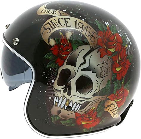 Sunzy Demi Casque Moto Harley R Tro Pour Adultes Hommes Et Femmes