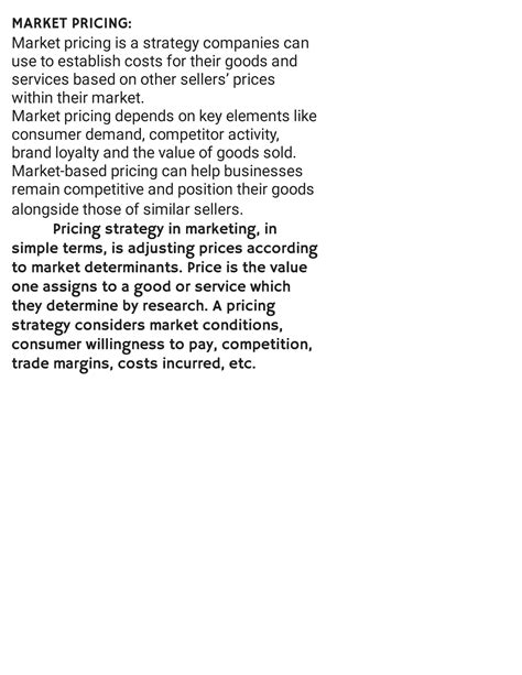 Market Pricing MARKET PRICING Market Pricing Is A Strategy Companies