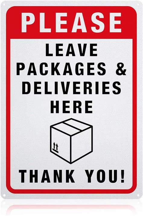 Amazon GLOBLELAND Please Leave Packages And Deliveries Here Sign