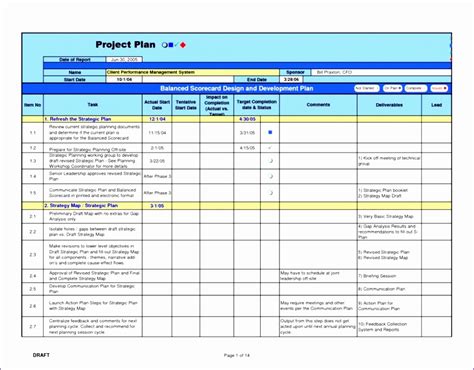 Project Management Plan Template Excel | Free Sample, Example & Format ...