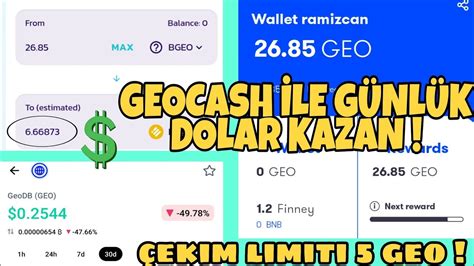 Geocash Mob L Bulut Madencl Le Geo Token Kazan Nternetten Para