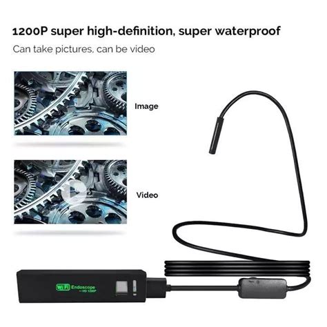 YPC110 10m 8 0mm Wireless Borescope Camera 1200p Wifi Endoscope Camera