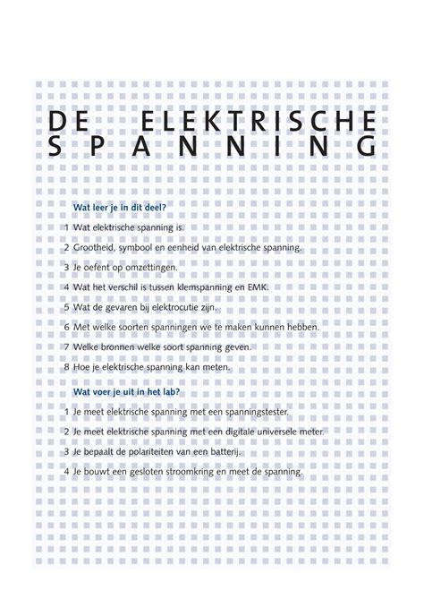 LABO De Elektrische Spanning Elektriciteit Studocu