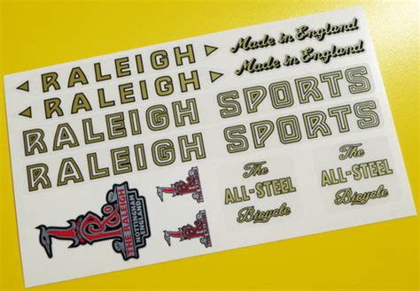 Raleigh Sports Vintage Style All Steel Bicyle Frame Sticker Set