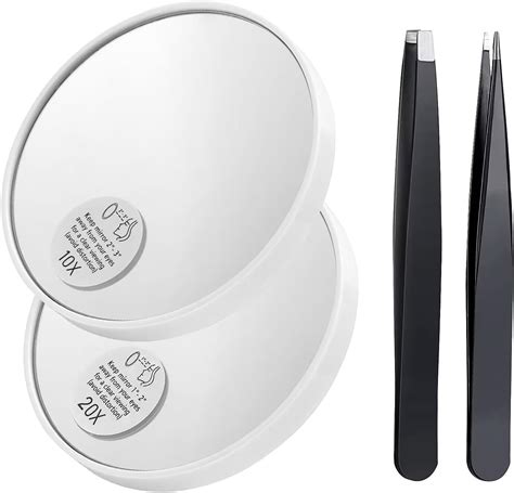 Amazon BULGILIA Magnifying Mirror And Two Tweezers Kit 10X 20X