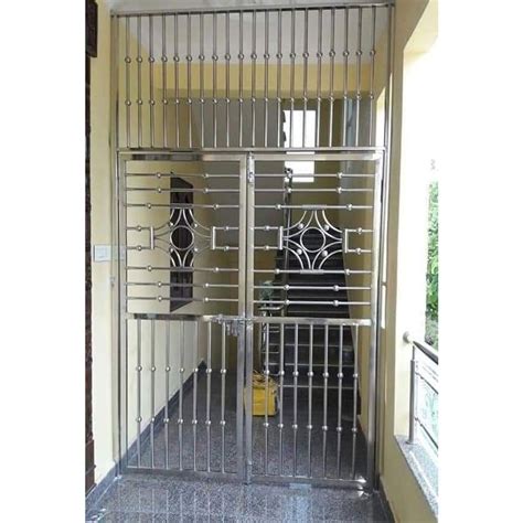 Polished Silver Stainless Steel Main Door For Home Thickness 7mm At