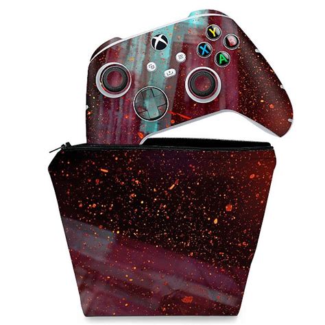 Kit Capa Case E Skin Xbox Series S X Controle Abstrato Pop