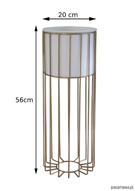 Kwietnik metalowy stojący GOLD Design LOFT 56cm Pakamera pl