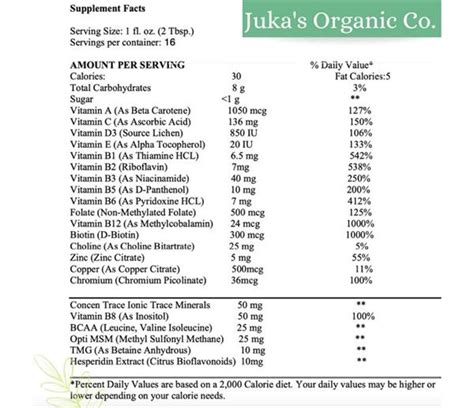 Juka S Organic Co Liquid Multivitamin 16 Oz Bottle